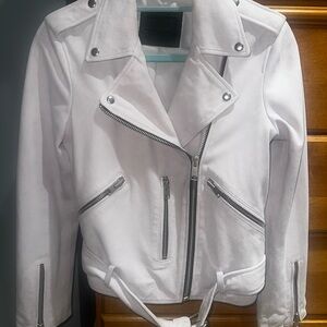 All Saints Genuine Suede Jacket with Metallic Details